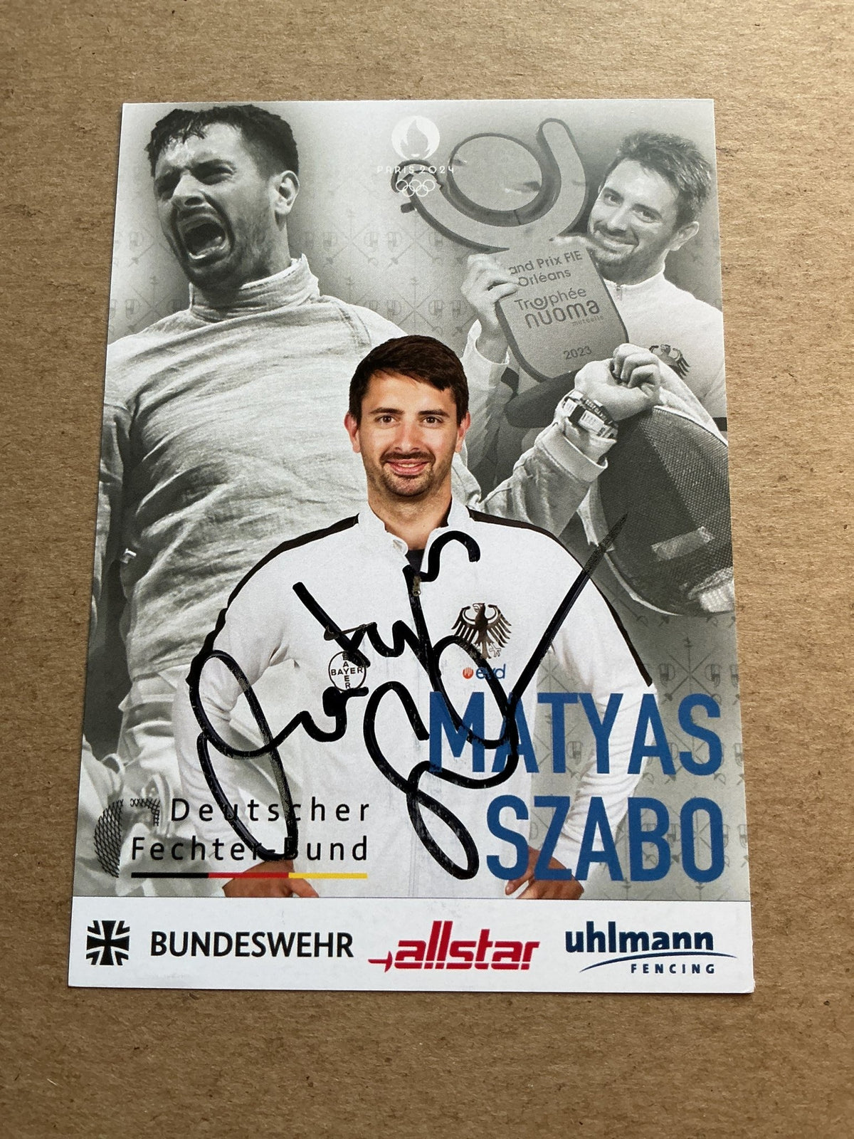 Matyas Szabo, Germany 🇩🇪 Fencing Summer Olympics 2024 hand signed - Autographs-World