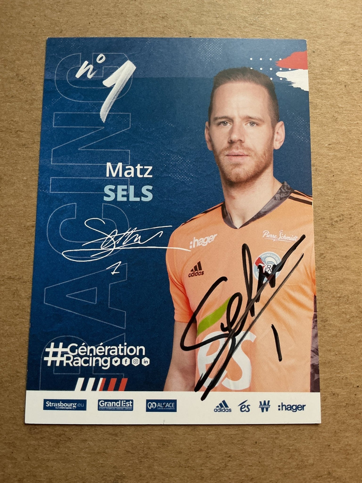 Matz Sels, Belgium 🇧🇪 RC Strasbourg 2020/21 hand signed - Autographs-World