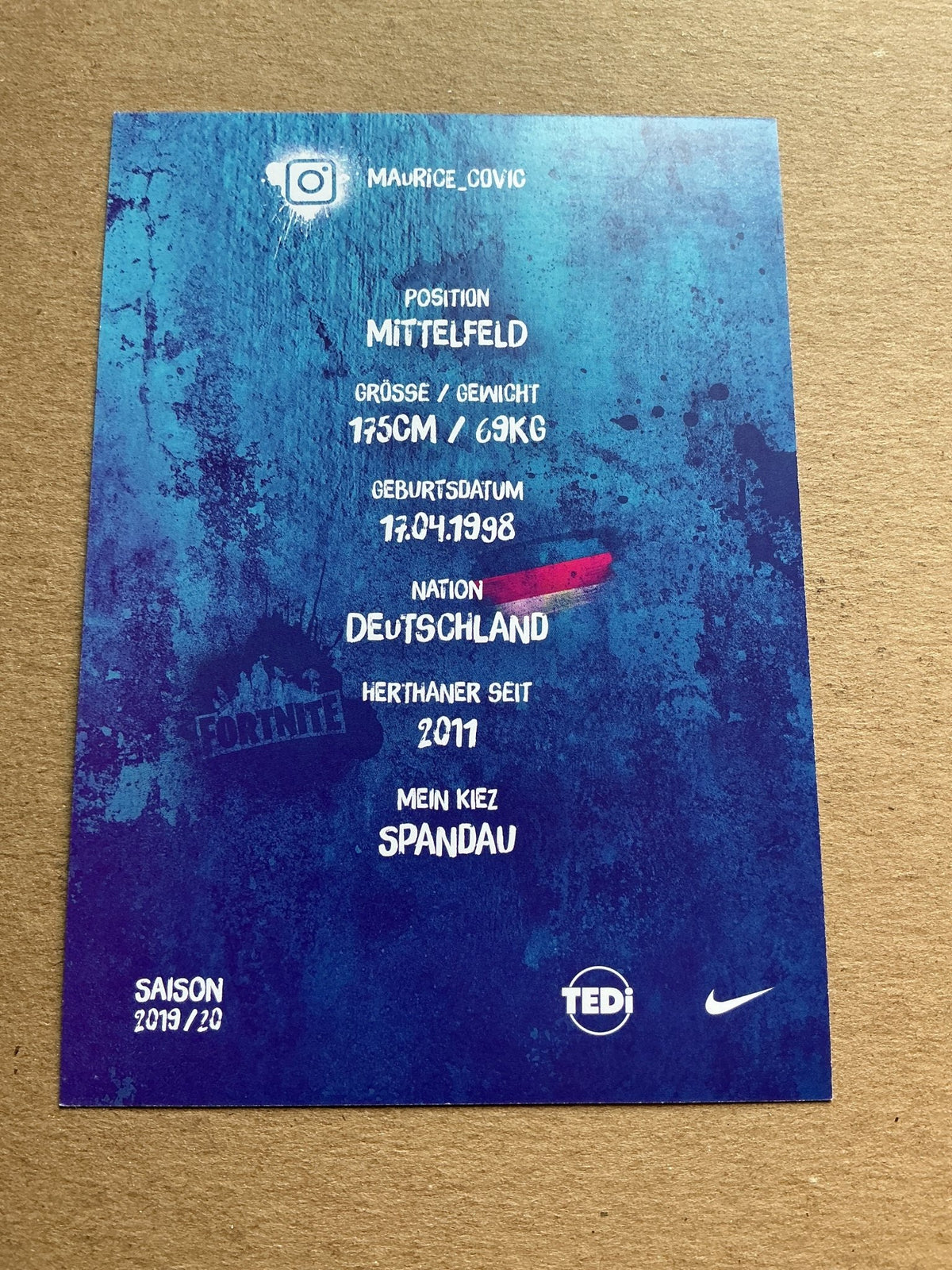 Maurice Covic, Germany 🇩🇪 Hertha BSC Berlin 2019/20 hand signed - Autographs-World