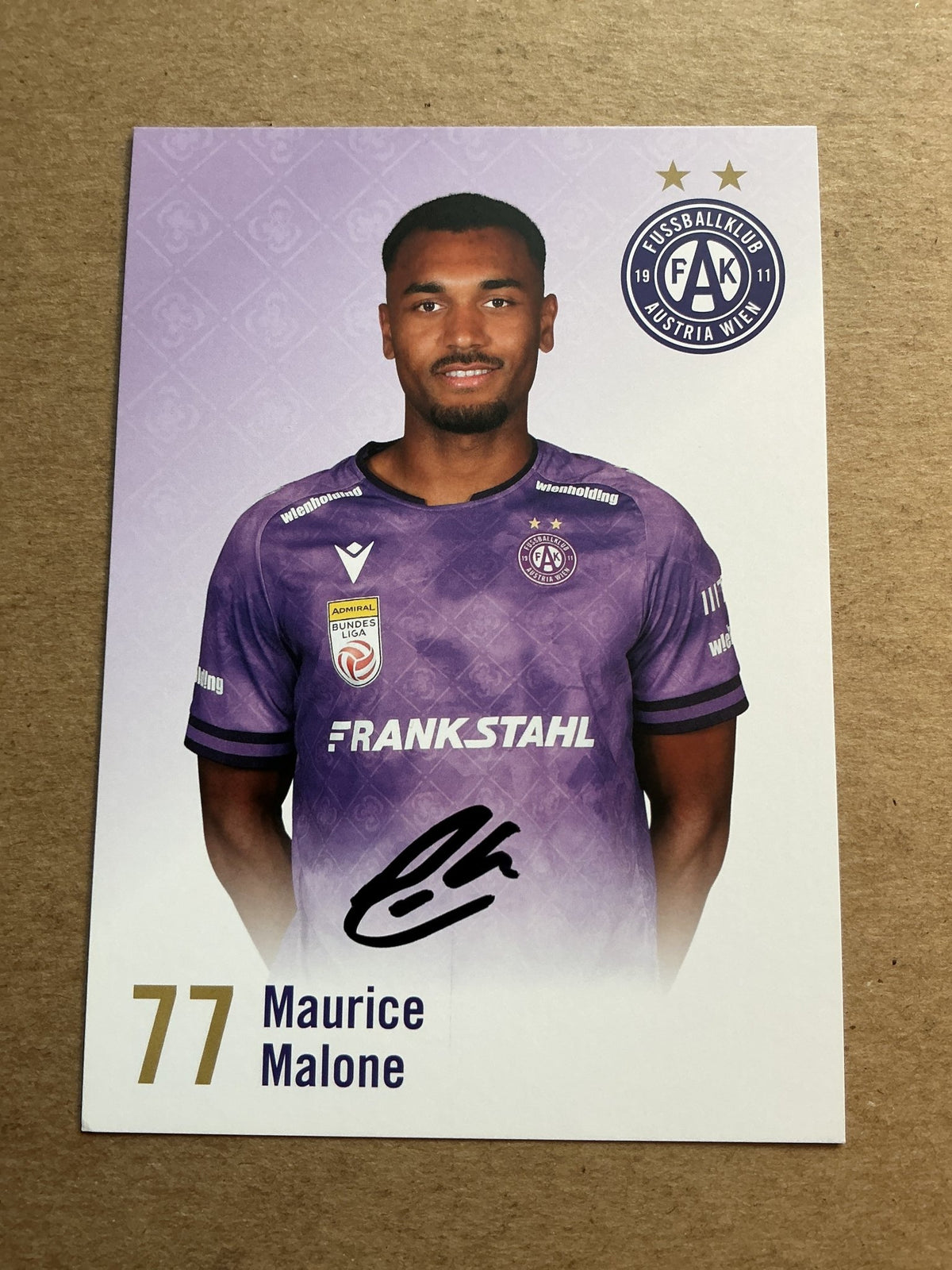 Maurice Malone, Germany 🇩🇪 Austria Wien 2024/25 hand signed - Autographs-World