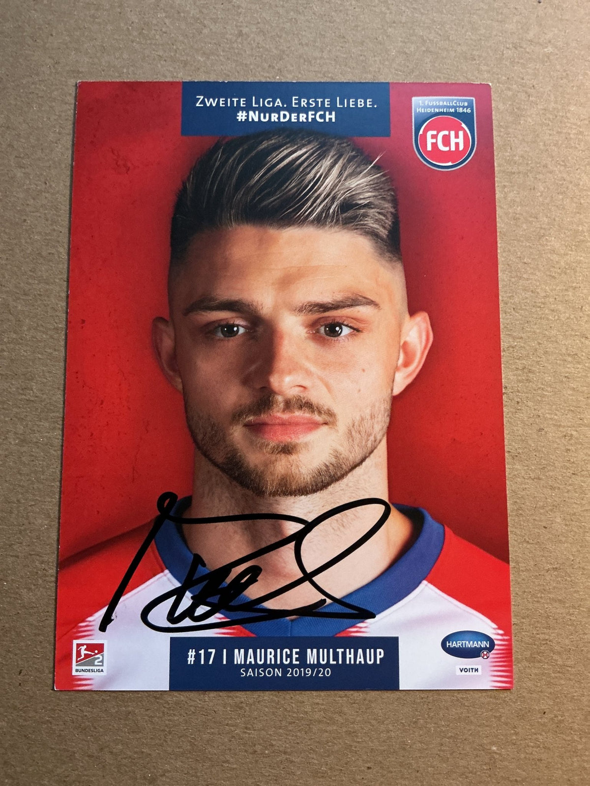 Maurice Multhaup, Germany 🇩🇪 1.FC Heidenheim 2019/20 hand signed - Autographs-World
