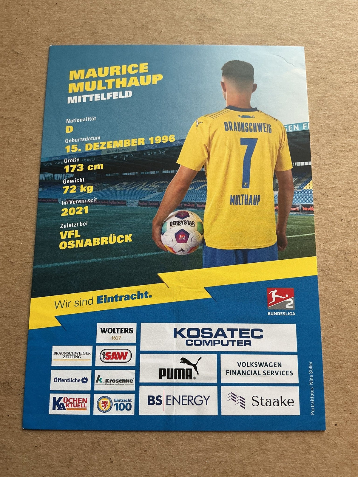Maurice Multhaup, Germany 🇩🇪 Eintracht Braunschweig 2023/24 hand signed - Autographs-World
