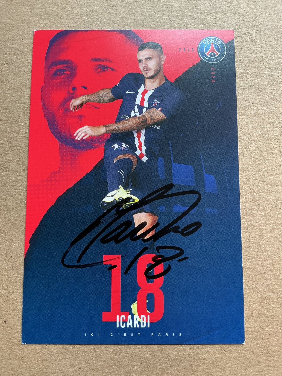 Mauro Icardi, Argentina 🇦🇷 Paris Saint-Germain 2019/20 hand signed - Autographs-World