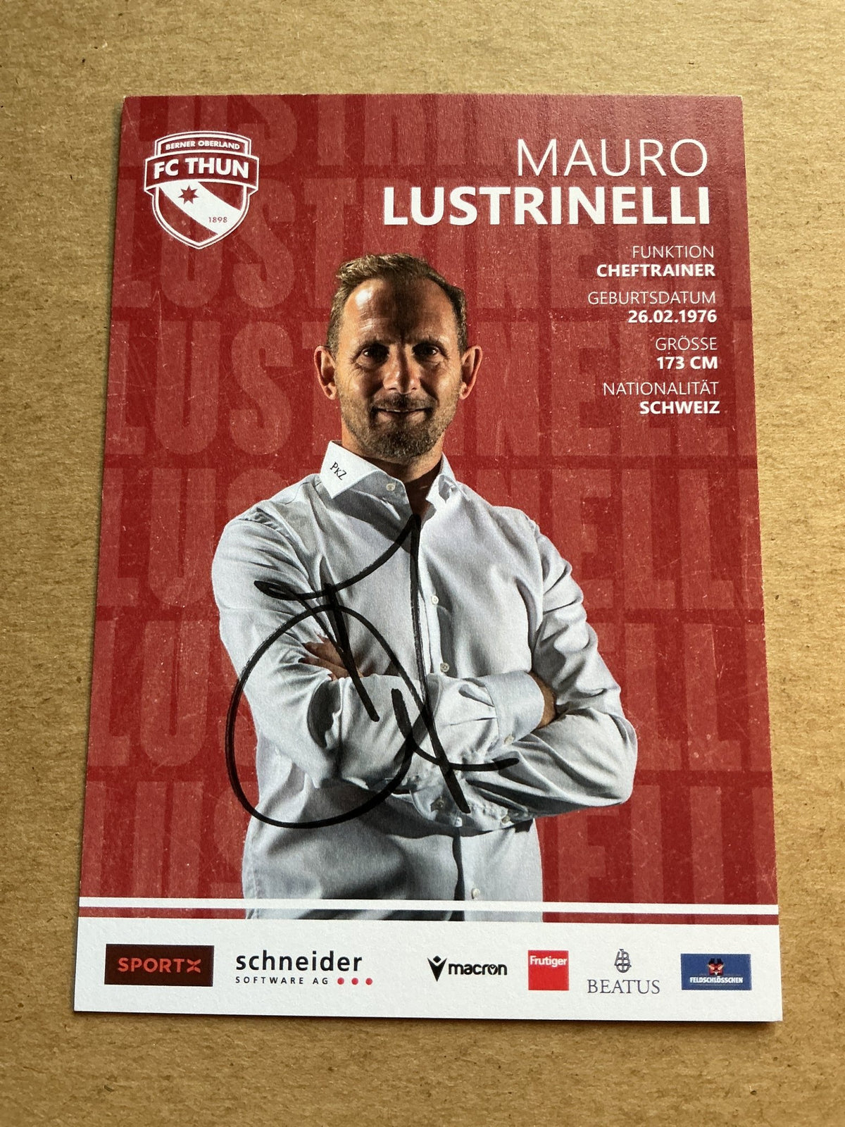 Mauro Lustrinelli, Switzerland 🇨🇭 FC Thun 2023/24 hand signed - Autographs-World