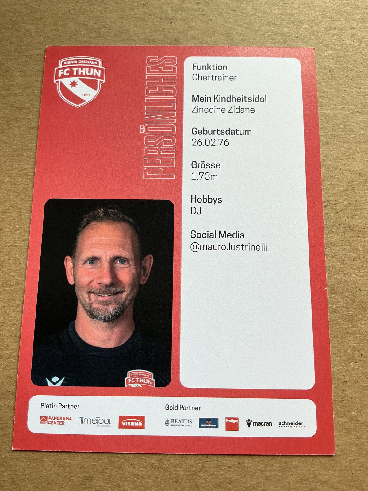 Mauro Lustrinelli, Switzerland 🇨🇭 FC Thun 2024/25 hand signed - Autographs-World