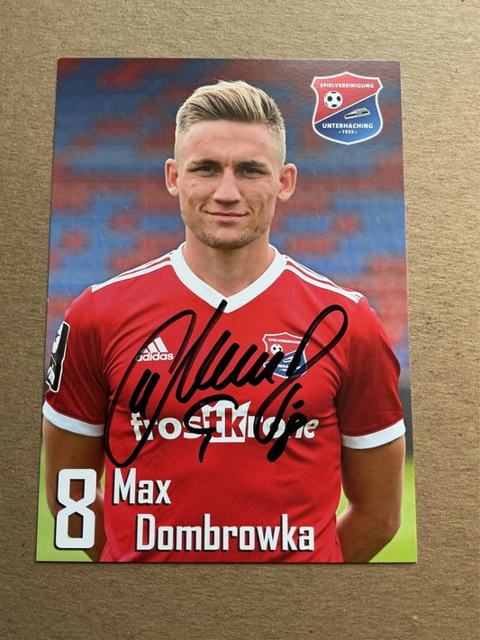 Max Dombrowka, Germany 🇩🇪 SpVgg Unterhaching 2019/20 hand signed - Autographs-World