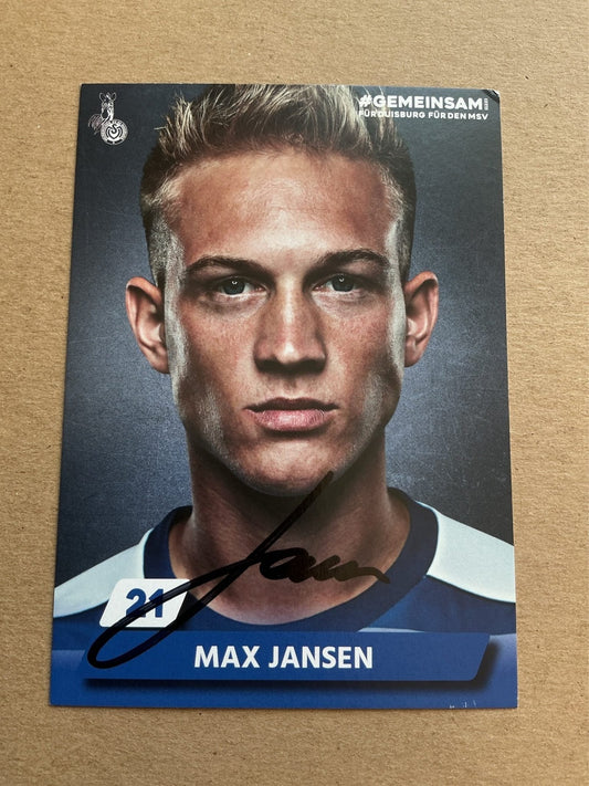 Max Jansen, Germany 🇩🇪 MSV Duisburg 2019/20 hand signed - Autographs-World