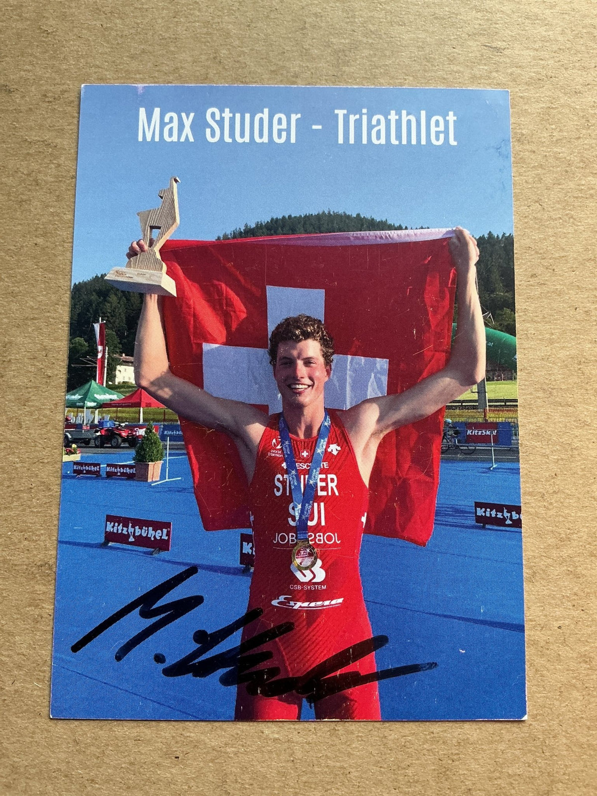 Max Studer, Switzerland 🇨🇭 Athletics Summer Olympics 2024 hand signed - Autographs-World