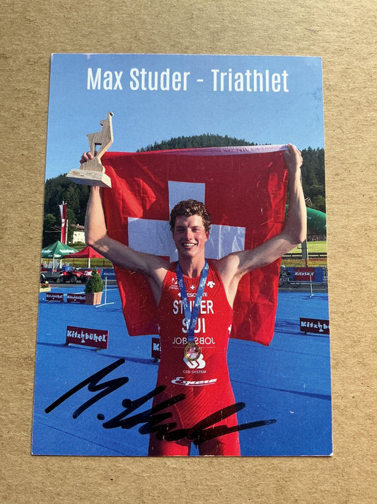 Max Studer, Switzerland 🇨🇭 Athletics Summer Olympics 2024 hand signed - Autographs-World