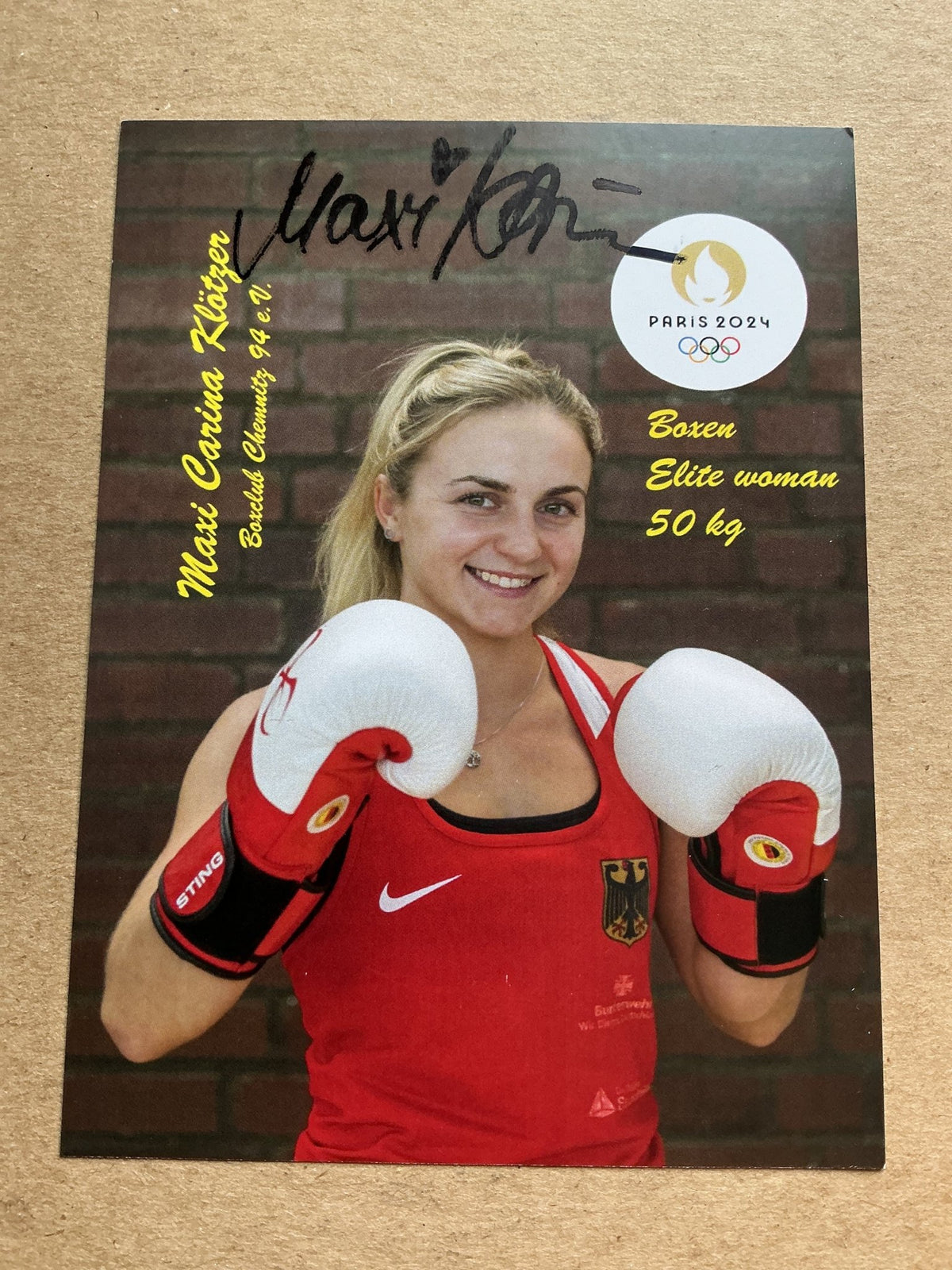 Maxi Carina Klötzer, Germany 🇩🇪 Boxing Summer Olympics 2024 hand signed - Autographs-World