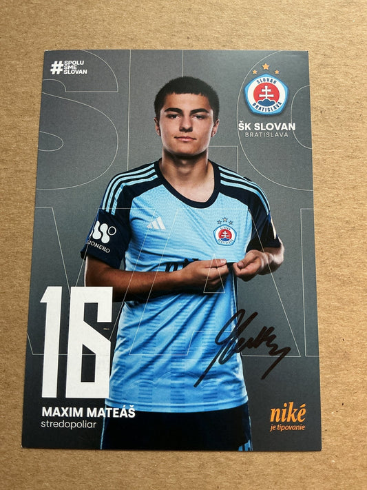 Maxim Mateas, Slovakia 🇸🇰 SK Slovan Bratislava 2024/25 hand signed - Autographs-World