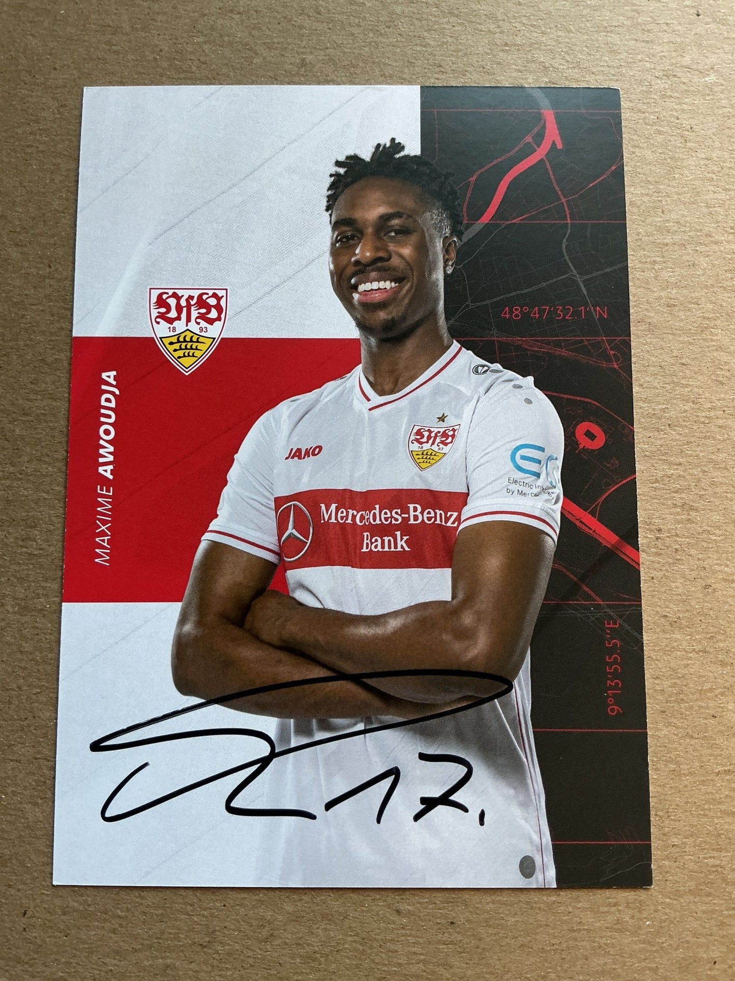 Maxime Awoudja, Germany 🇩🇪 VfB Stuttgart 2020/21 hand signed - Autographs-World