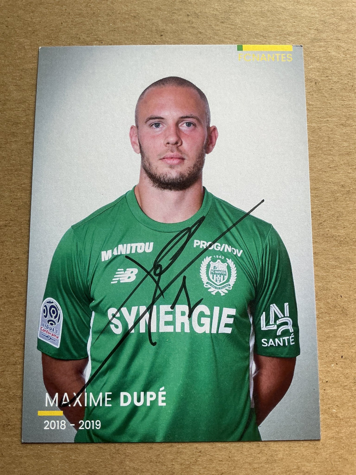 Maxime Dupe, France 🇫🇷 FC Nantes 2018/19 hand signed - Autographs-World