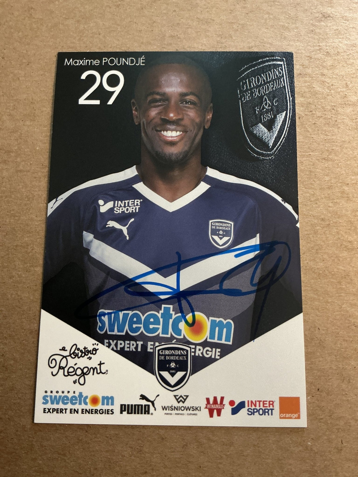 Maxime Poundje, France 🇫🇷 Girondins Bordeaux 2018/19 hand signed - Autographs-World
