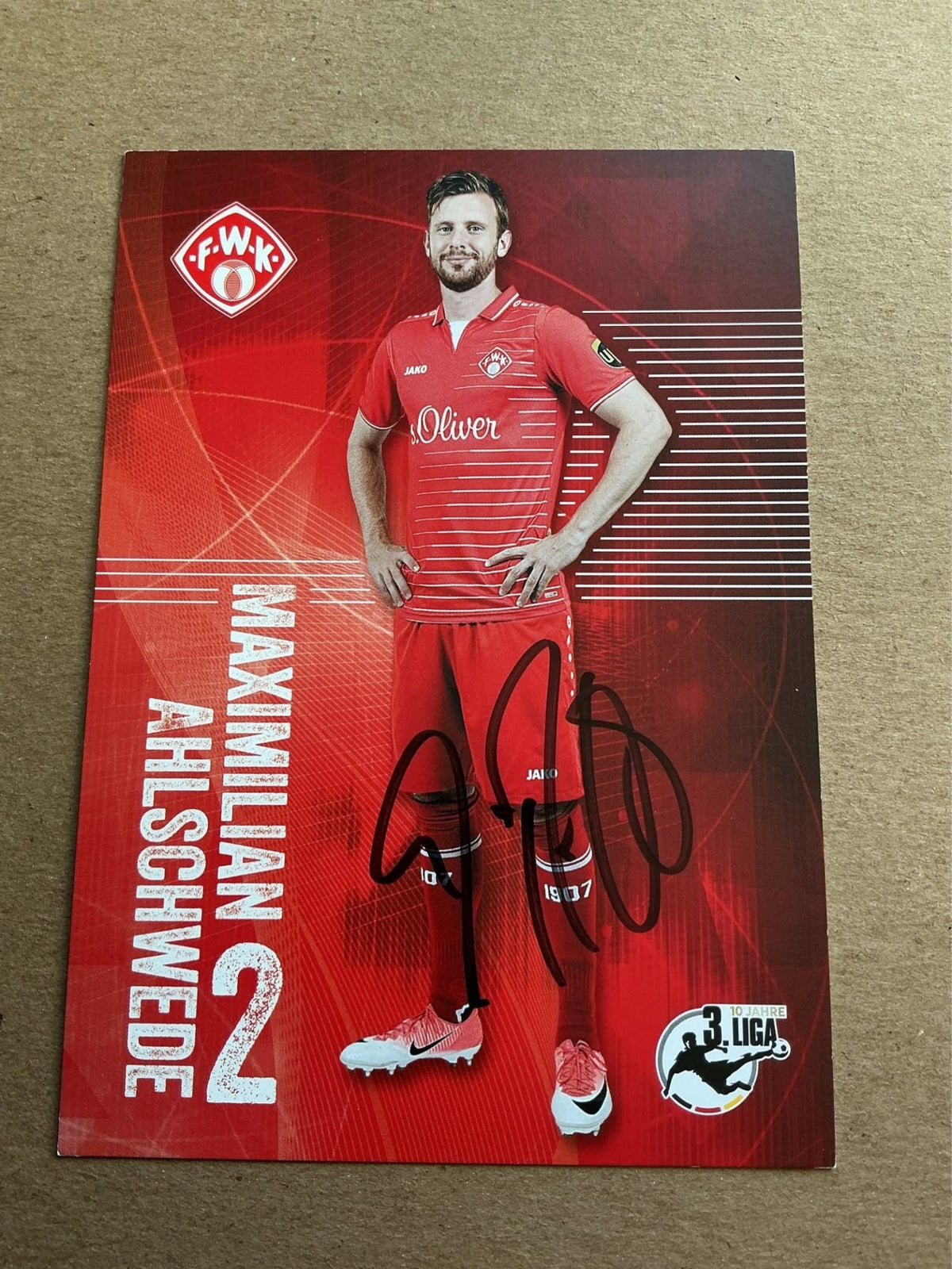 Maximilian Ahlschwede, Germany 🇩🇪 FC Würzburger Kickers 2017/18 hand signed - Autographs-World