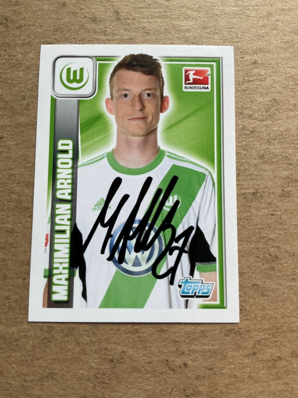 Maximilian Arnold, Germany 🇩🇪 VfL Wolfsburg 2013/14 Topps hand signed - Autographs-World