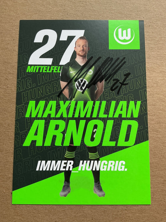 Maximilian Arnold, Germany 🇩🇪 VfL Wolfsburg 2019/20 hand signed - Autographs-World
