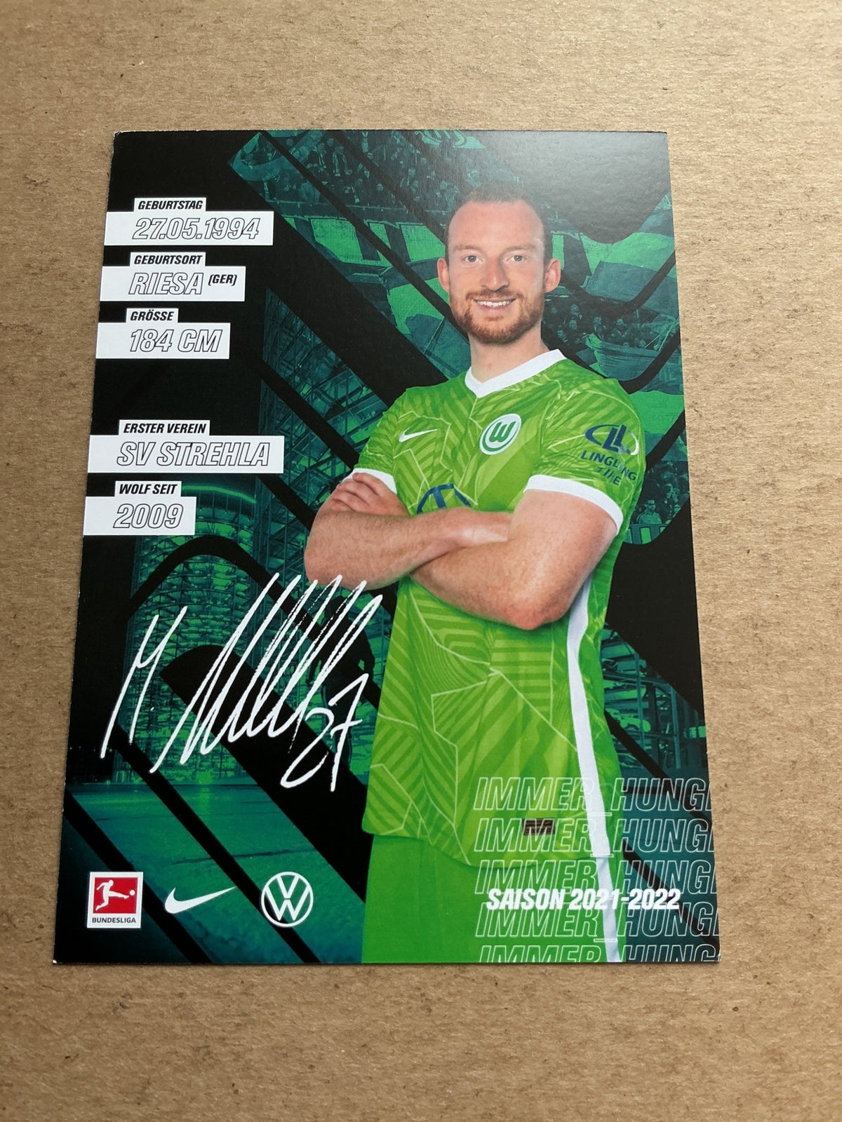 Maximilian Arnold, Germany 🇩🇪 VfL Wolfsburg 2021/22 hand signed - Autographs-World