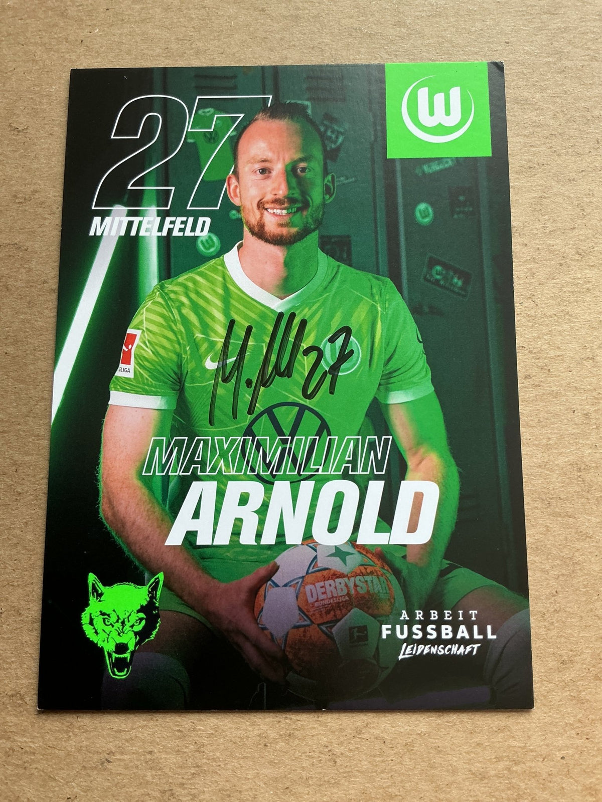 Maximilian Arnold, Germany 🇩🇪 VfL Wolfsburg 2021/22 hand signed - Autographs-World