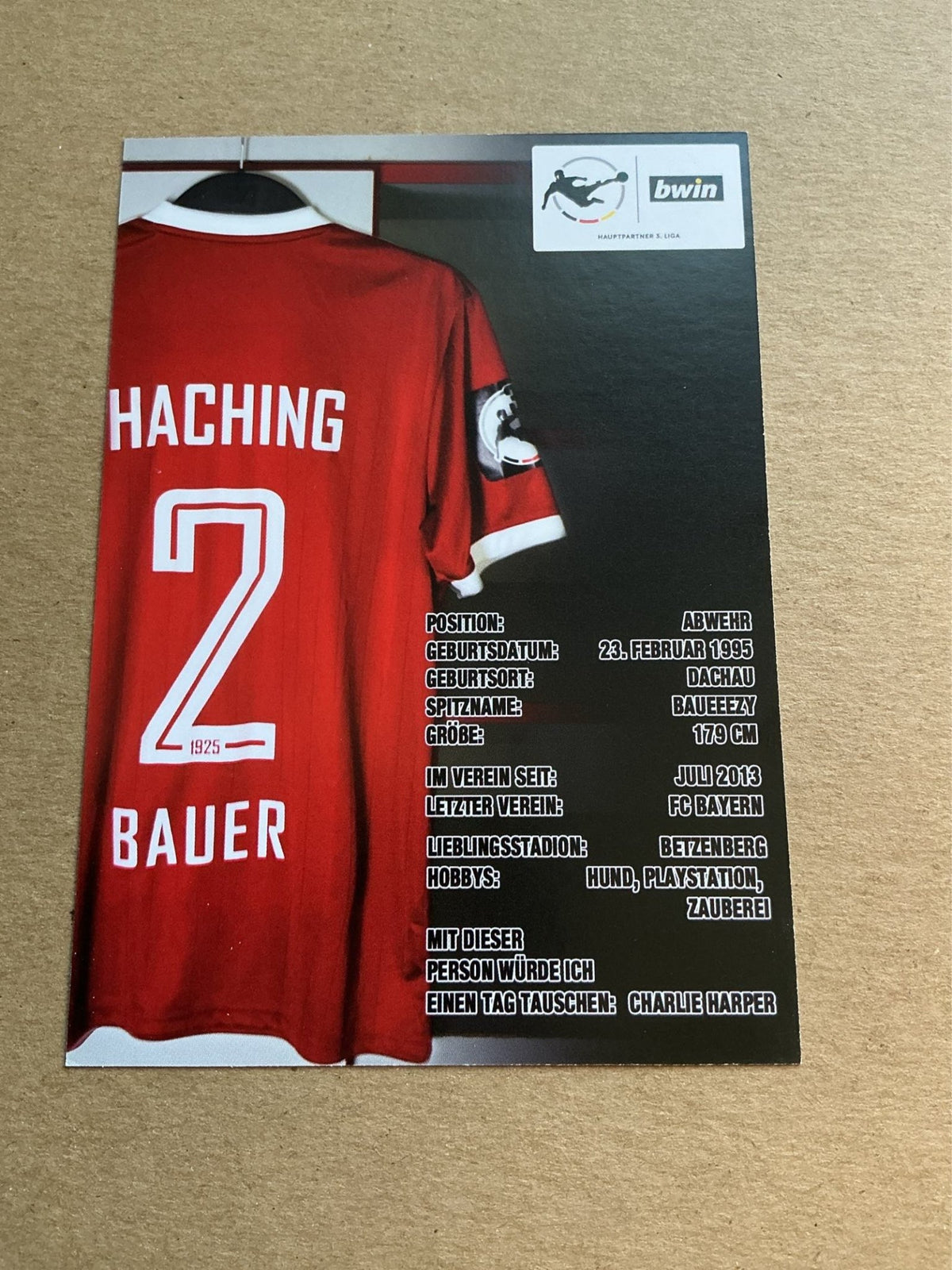 Maximilian Bauer, Germany 🇩🇪 SpVgg Unterhaching 2019/20 hand signed - Autographs-World