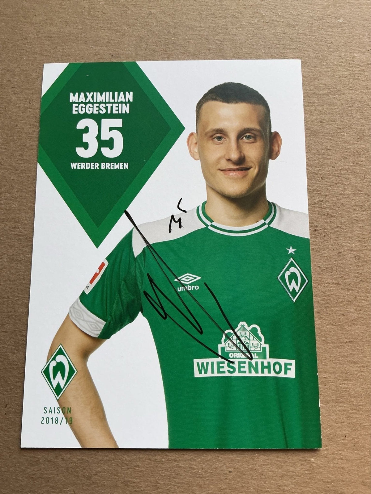 Maximilian Eggestein, Germany 🇩🇪 SV Werder Bremen 2018/19 hand signed - Autographs-World