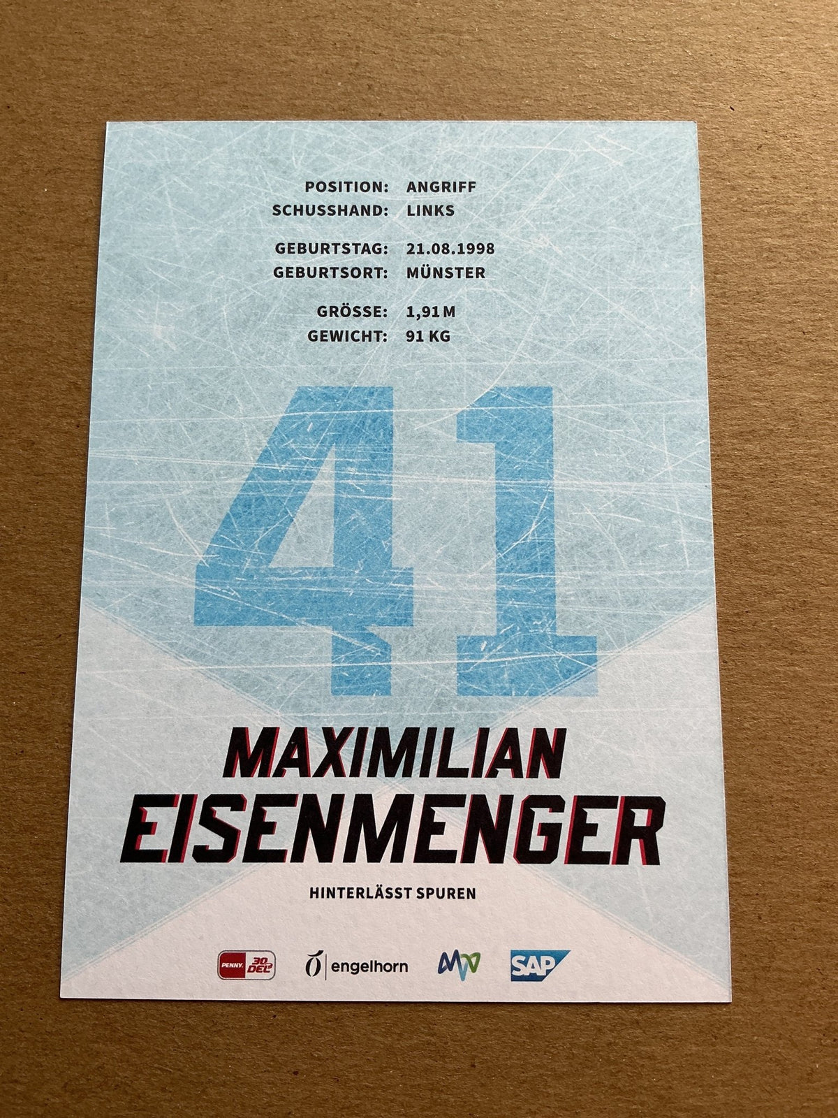 Maximilian Eisenmenger, Germany 🇩🇪 Adler Mannheim 2023/24 hand signed - Autographs-World