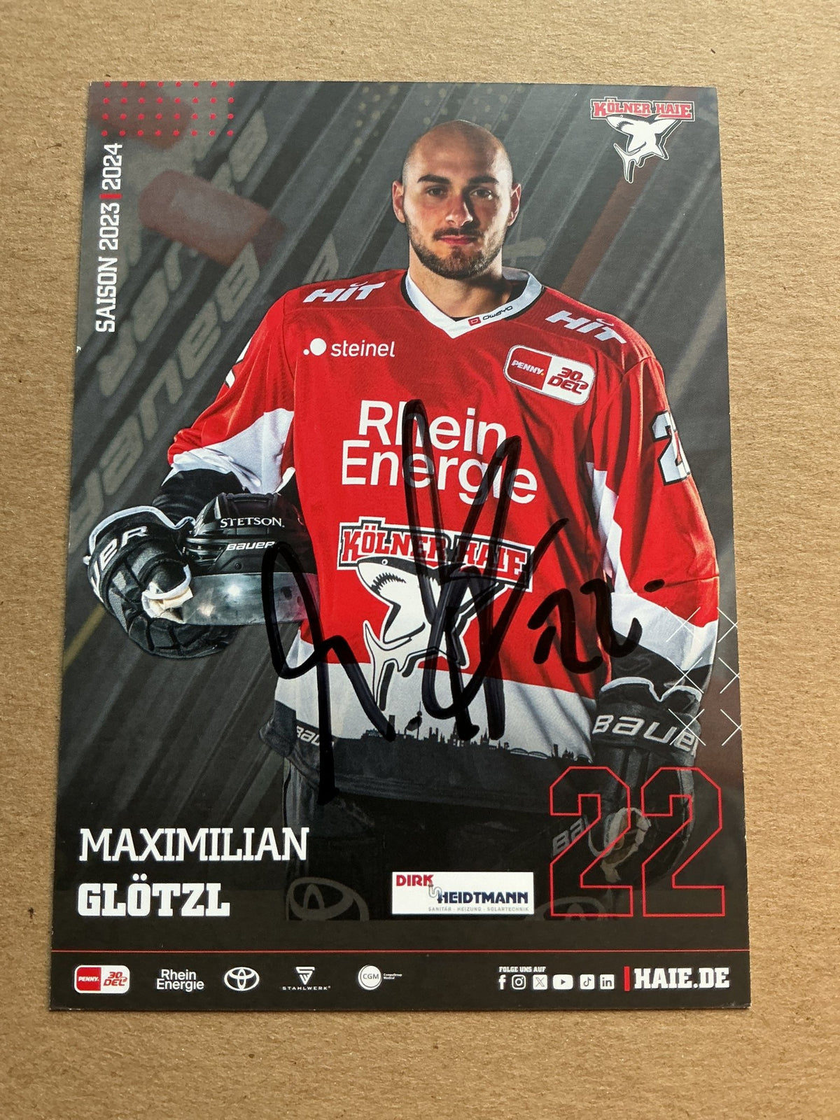 Maximilian Glötzl, Germany 🇩🇪 Kölner Haie 2023/24 hand signed - Autographs-World