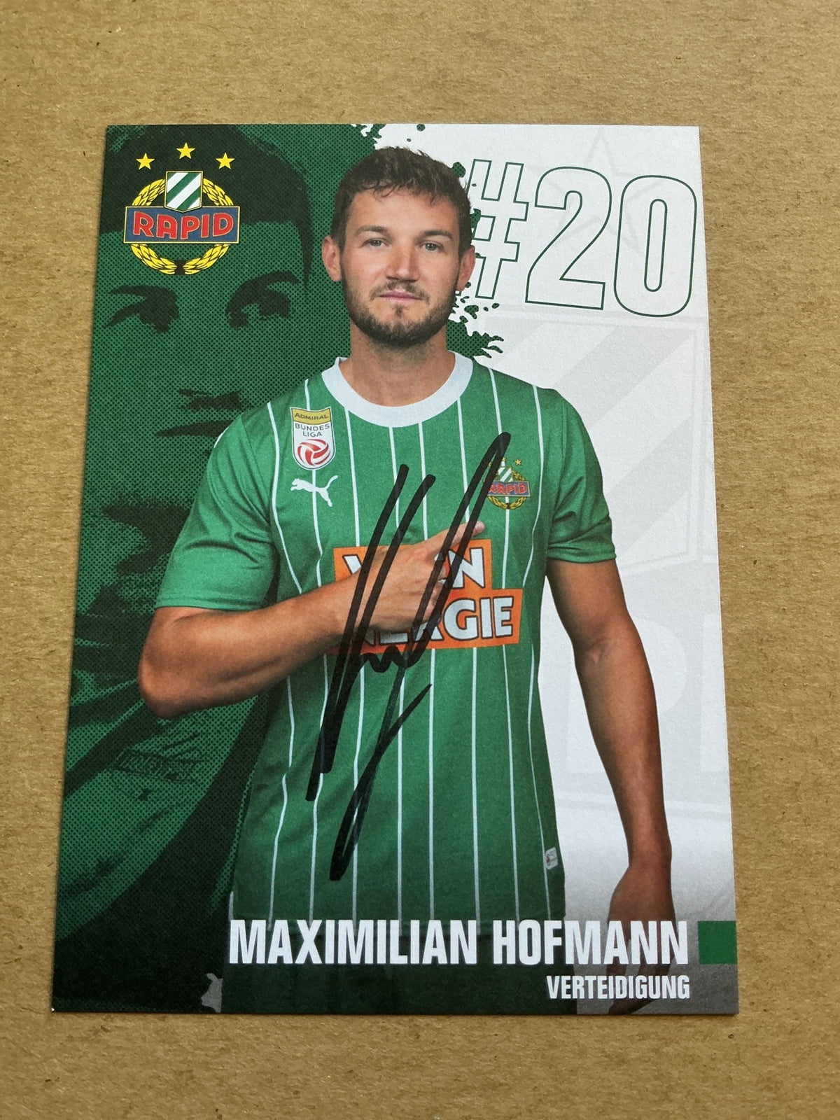 Maximilian Hofmann, Austria 🇦🇹 SK Rapid Wien 2023/24 hand signed - Autographs-World