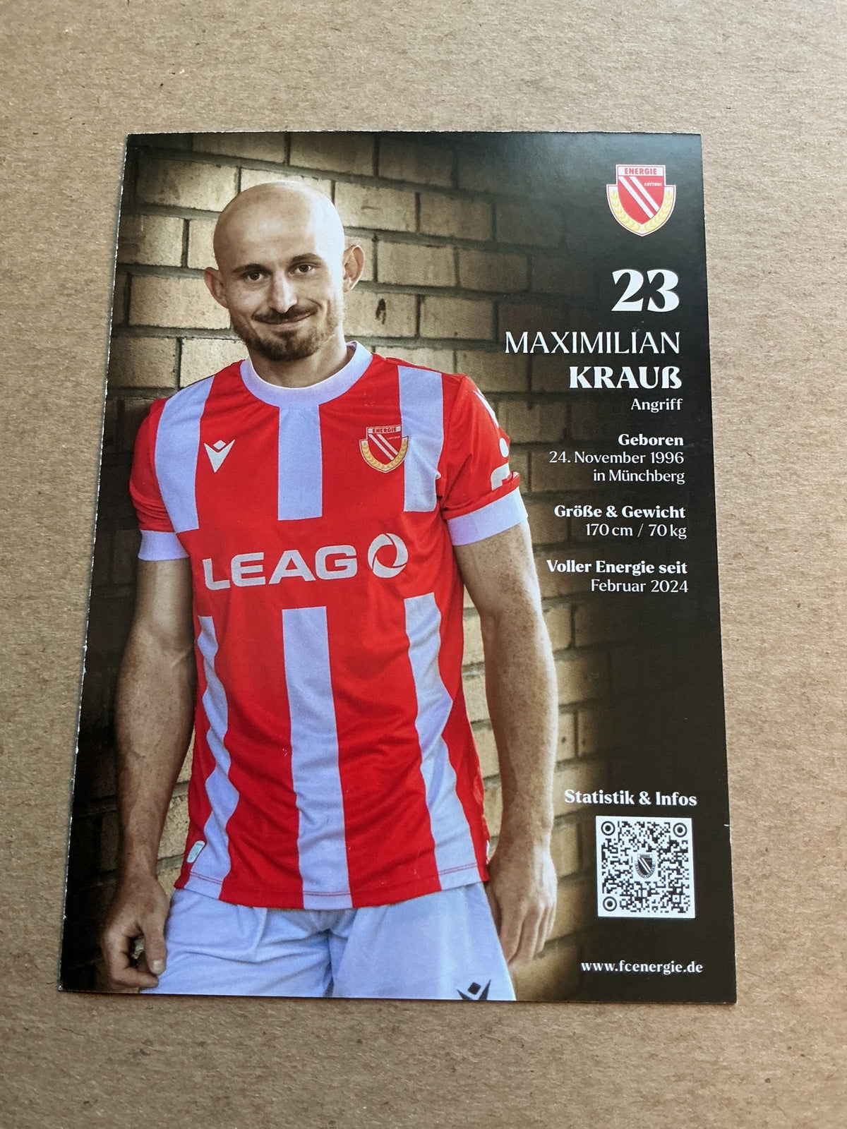 Maximilian Krauß, Germany 🇩🇪 FC Energie Cottbus 2024/25 hand signed - Autographs-World