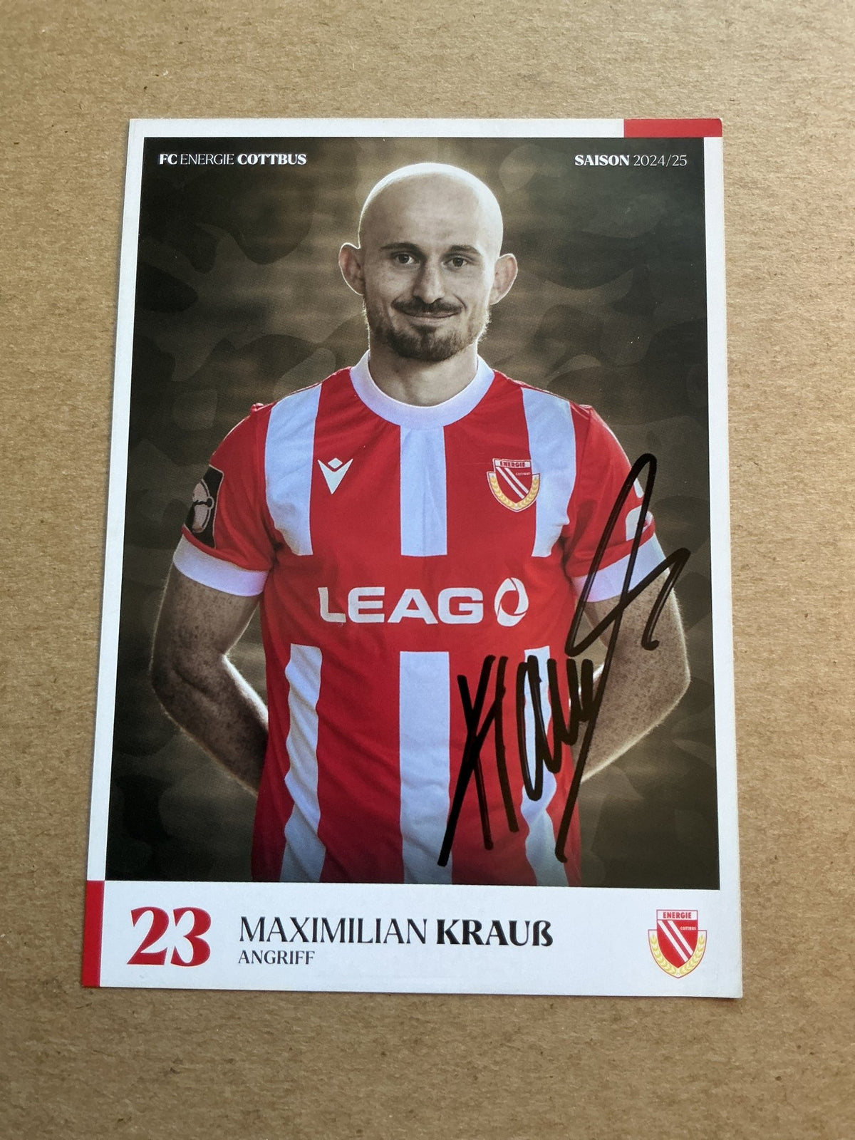 Maximilian Krauß, Germany 🇩🇪 FC Energie Cottbus 2024/25 hand signed - Autographs-World