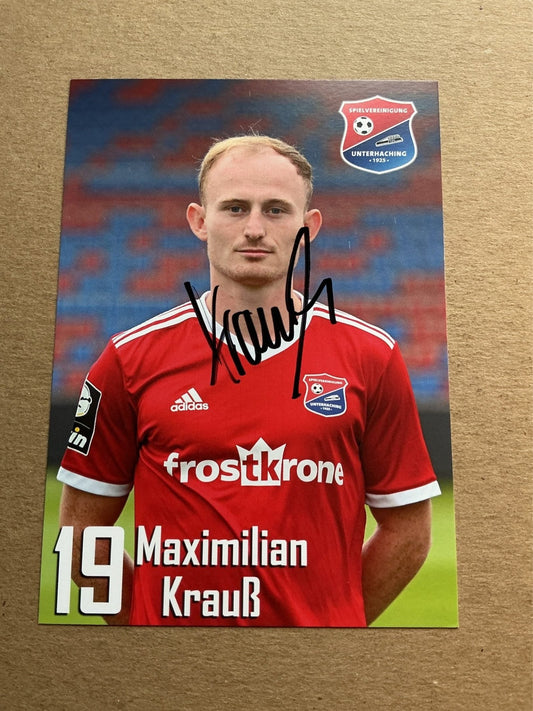 Maximilian Krauß, Germany 🇩🇪 SpVgg Unterhaching 2019/20 hand signed - Autographs-World