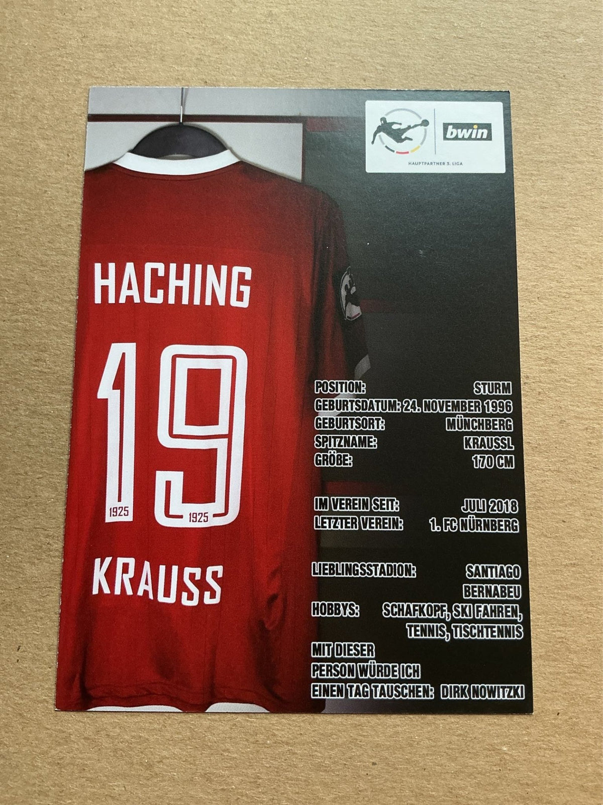 Maximilian Krauß, Germany 🇩🇪 SpVgg Unterhaching 2019/20 hand signed - Autographs-World