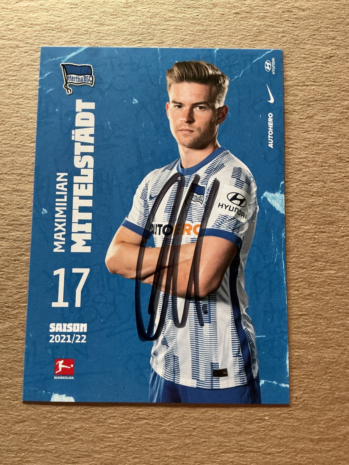 Maximilian Mittelstädt, Germany 🇩🇪 Hertha BSC Berlin 2021/22 hand signed - Autographs-World
