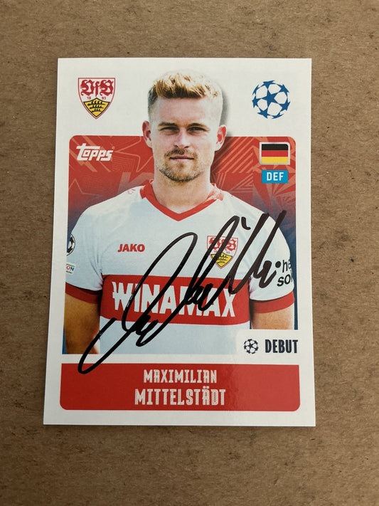 Maximilian Mittelstädt, Germany 🇩🇪 VfB Stuttgart 2024/25 Topps hand signed - Autographs-World