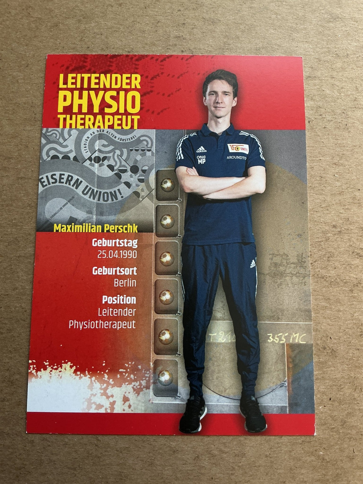 Maximilian Perschk, Germany 🇩🇪 1.FC Union Berlin 2020/21 hand signed - Autographs-World