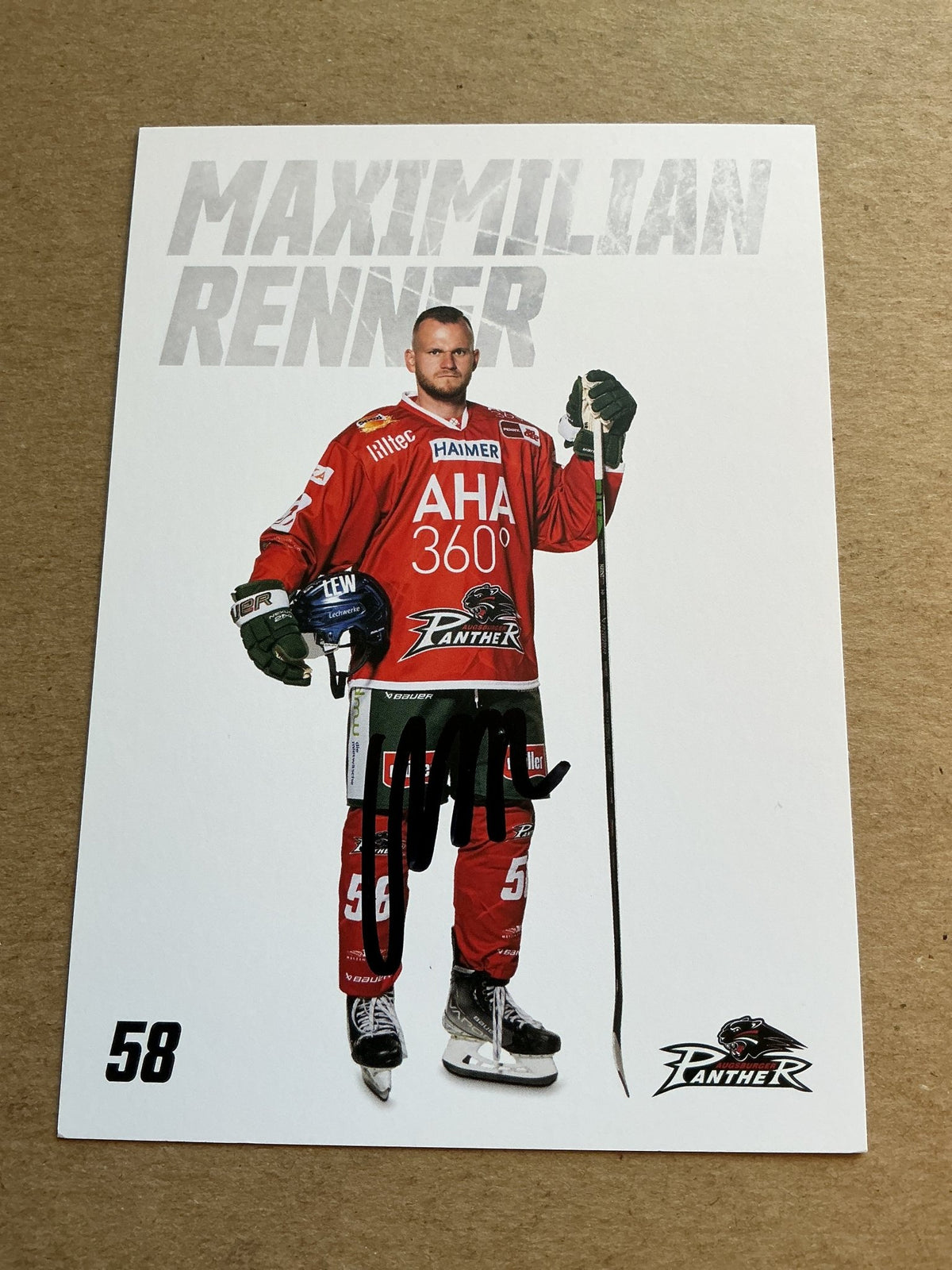Maximilian Renner, Germany 🇩🇪 Augsburg Panther 2023/24 hand signed - Autographs-World