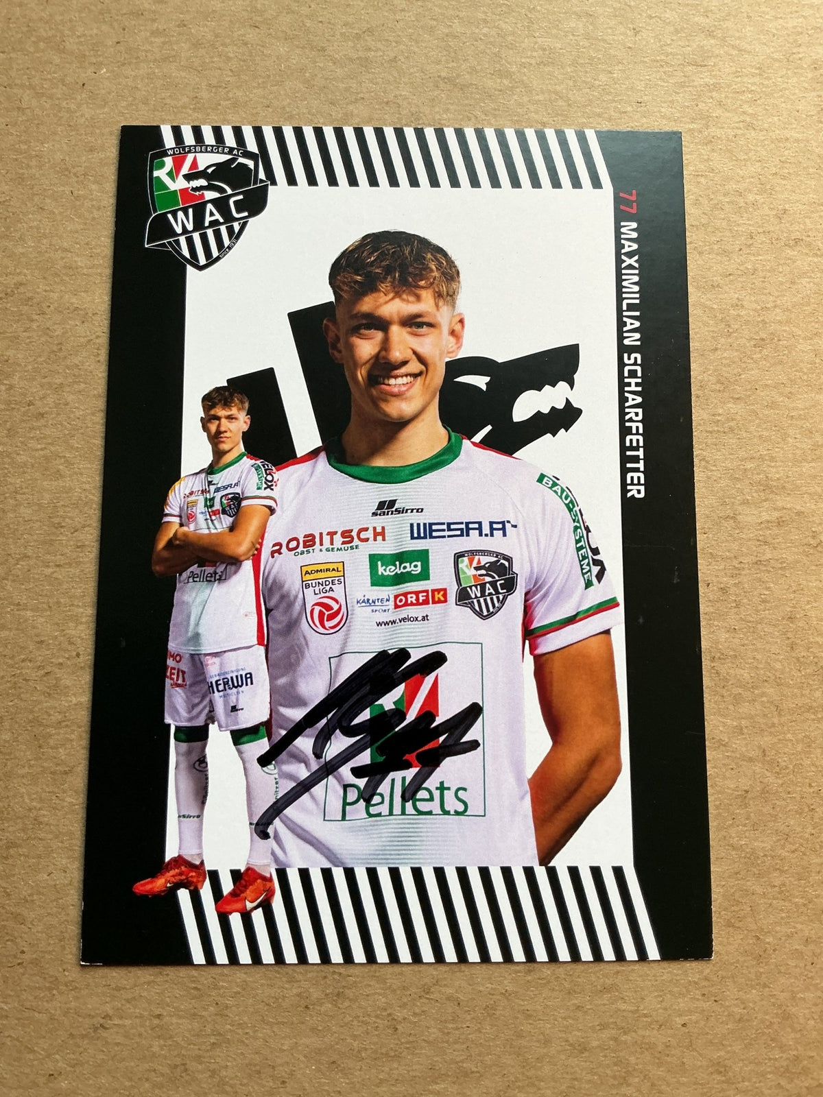Maximilian Scharfetter, Austria 🇦🇹 Wolfsberger AC 2023/24 hand signed - Autographs-World