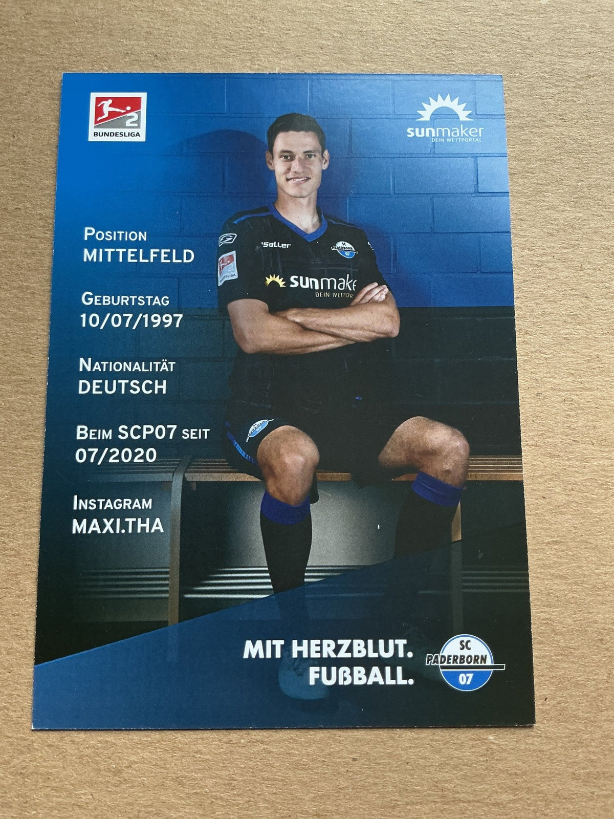 Maximilian Thalhammer, Germany 🇩🇪 SC Paderborn 07 2020/21 hand signed - Autographs-World