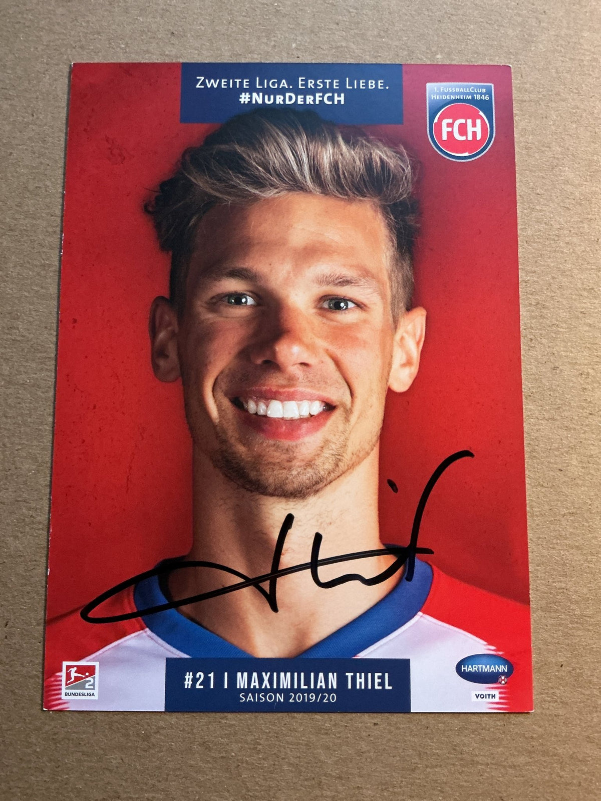 Maximilian Thiel, Germany 🇩🇪 1.FC Heidenheim 2019/20 hand signed - Autographs-World