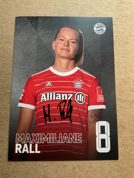 Maximiliane Rall, Germany 🇩🇪 FC Bayern München 2022/23 hand signed - Autographs-World