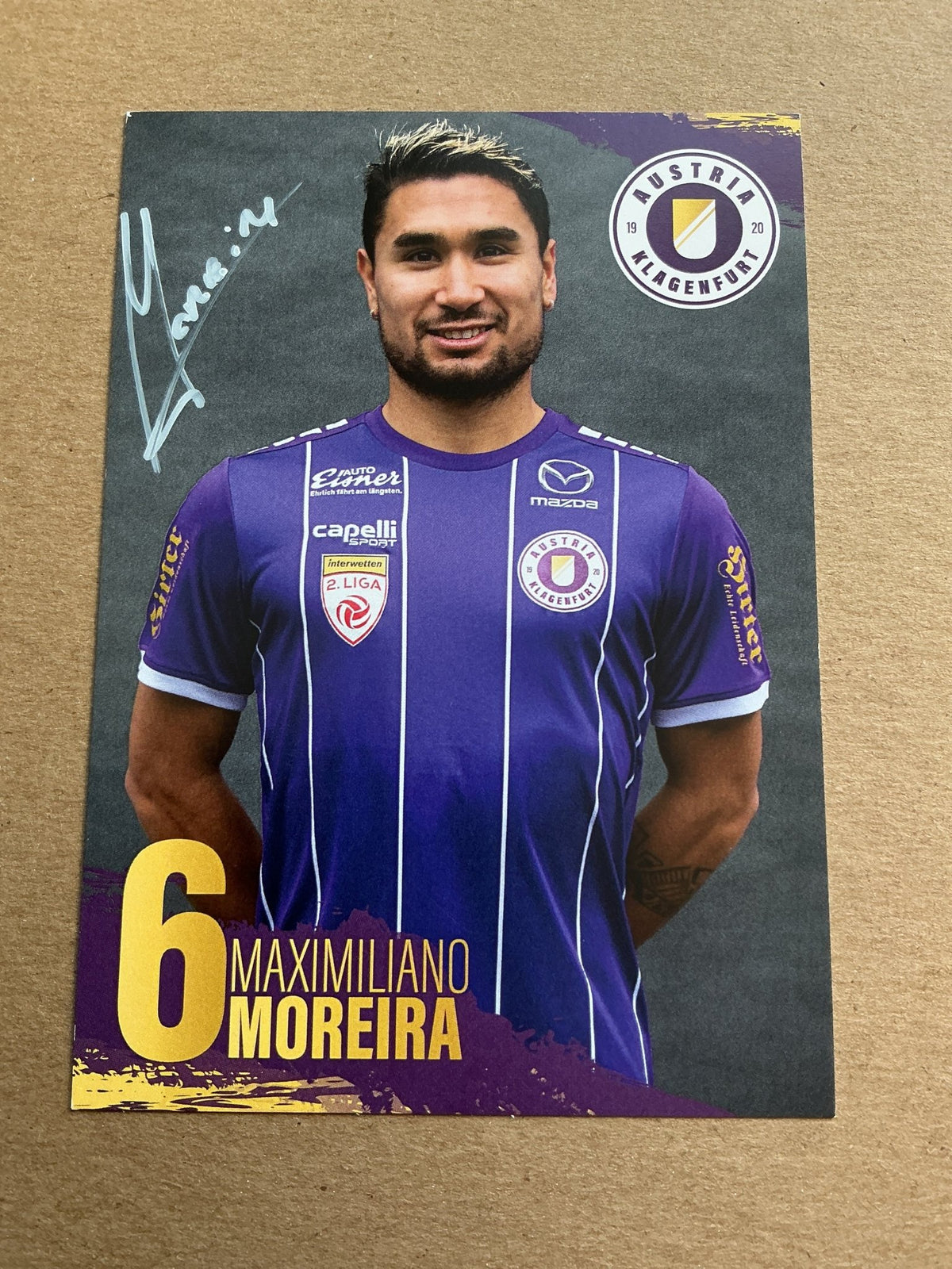 Maximiliano Moreira, Uruguay 🇺🇾 Austria Klagenfurt 2020/21 hand signed - Autographs-World