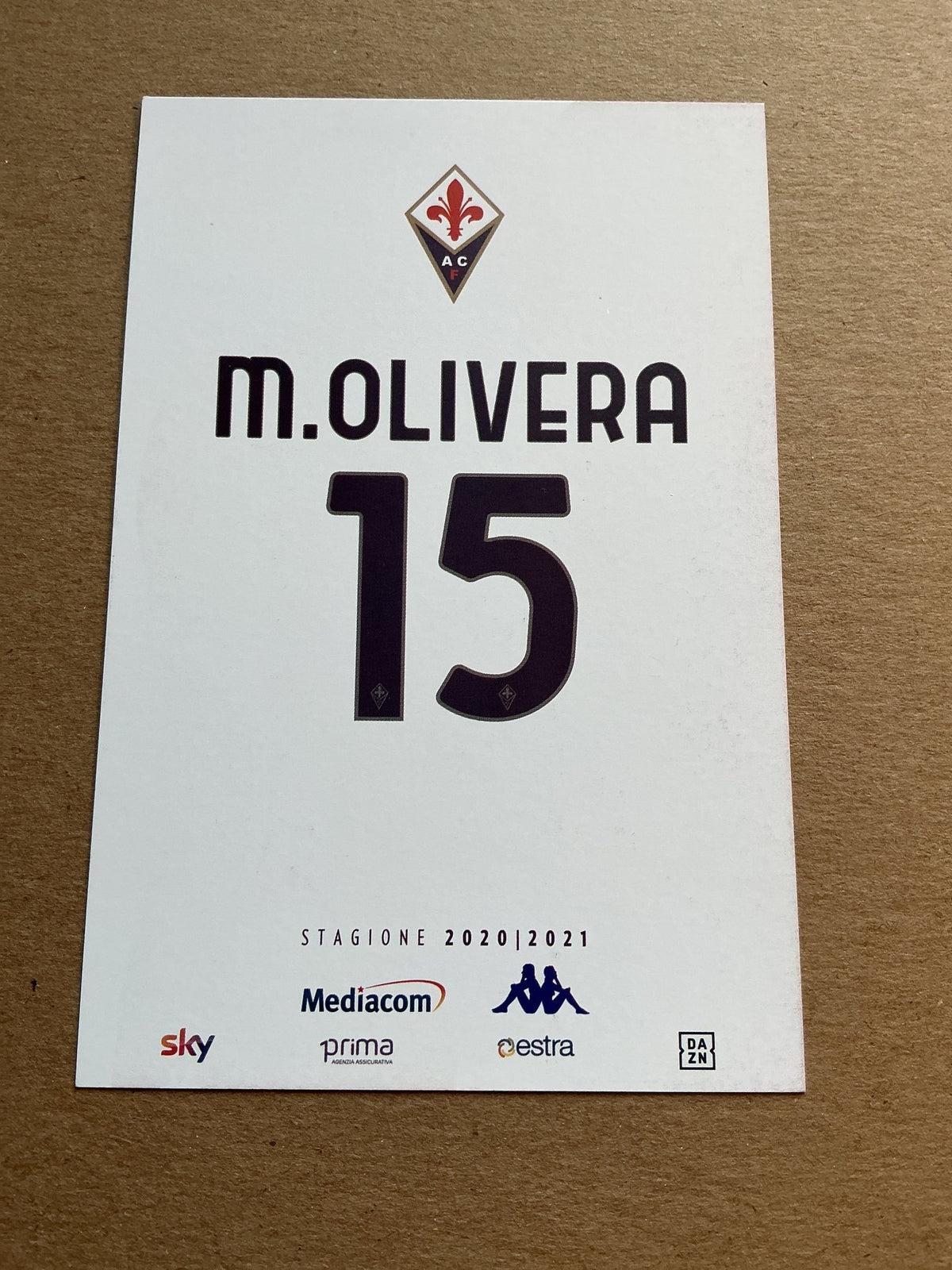 Maximiliano Oliveira, Uruguay 🇺🇾 ACF Fiorentina 2020/21 hand signed - Autographs-World