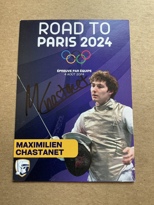 Maximilien Chastanet, France 🇫🇷 Fencing Summer Olympics 2024 hand signed - Autographs-World