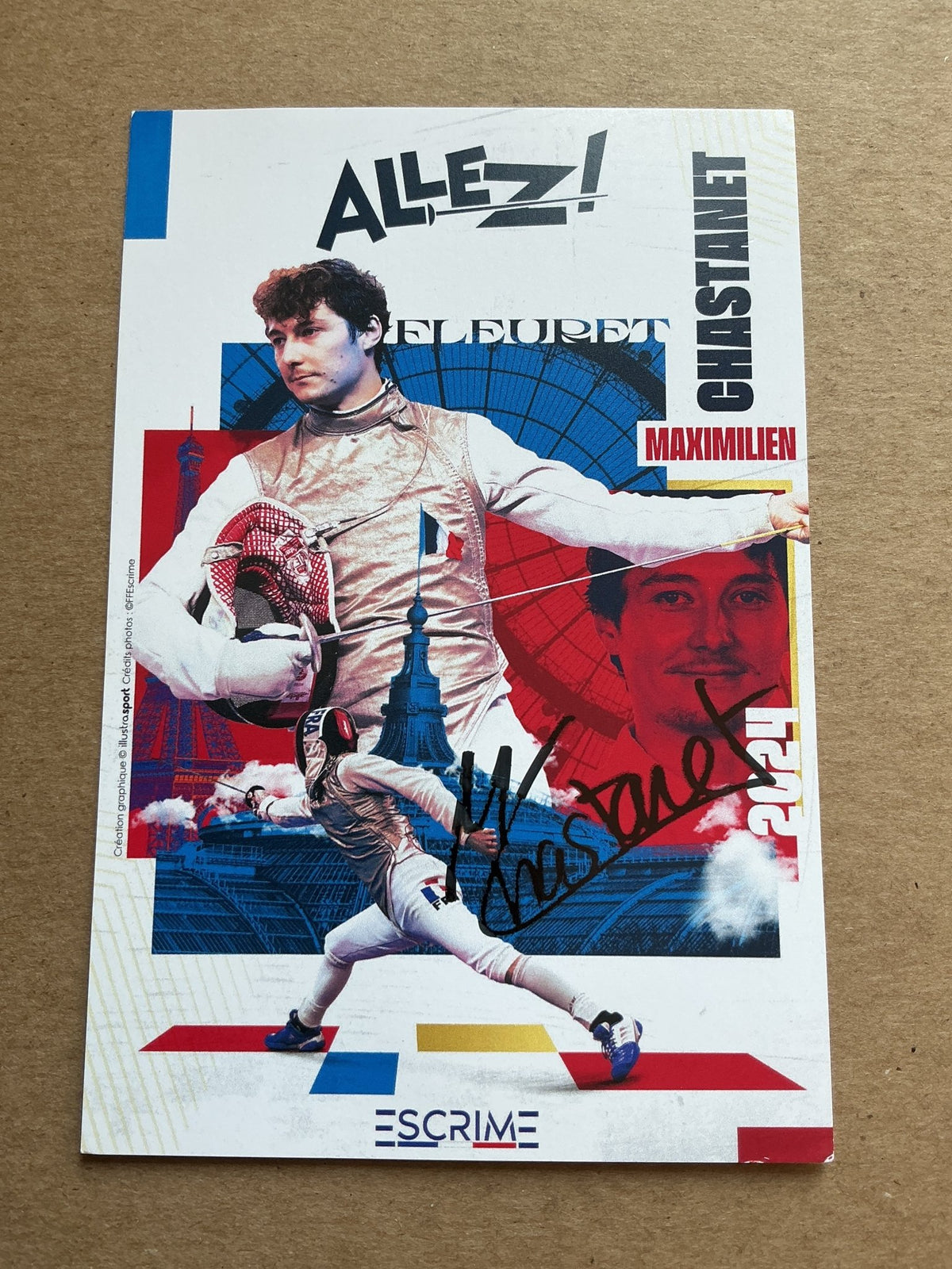Maximilien Chastanet, France 🇫🇷 Fencing Summer Olympics 2024 hand signed - Autographs-World