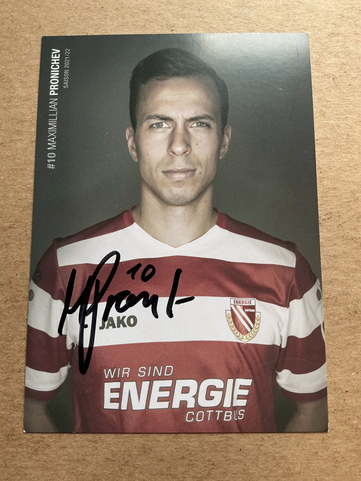 Maximillian Pronichev, Russia 🇷🇺 FC Energie Cottbus 2021/22 hand signed - Autographs-World