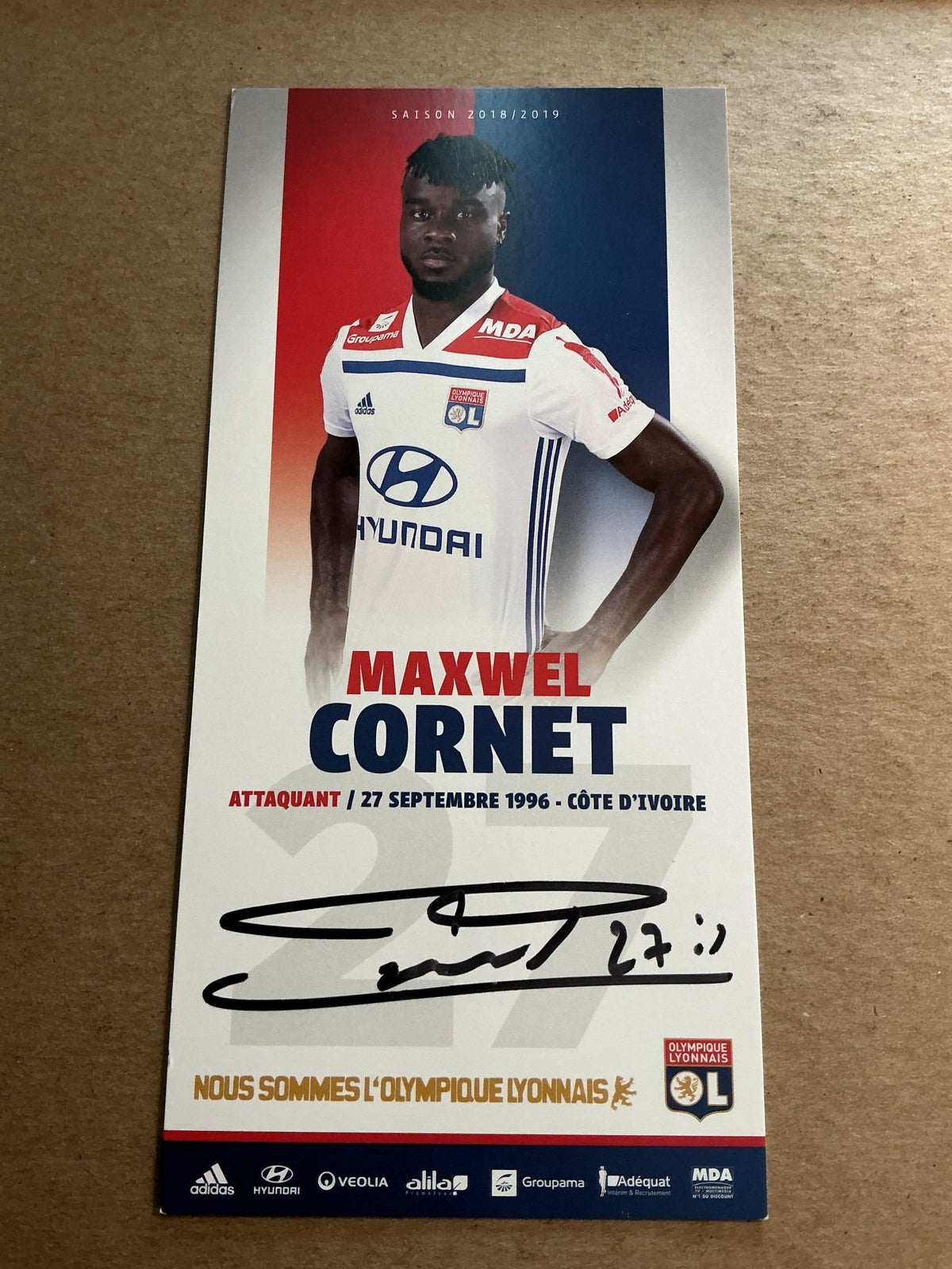 Maxwell Cornet, Ivory Coast 🇨🇮 Olympique Lyon 2018/19 hand signed - Autographs-World