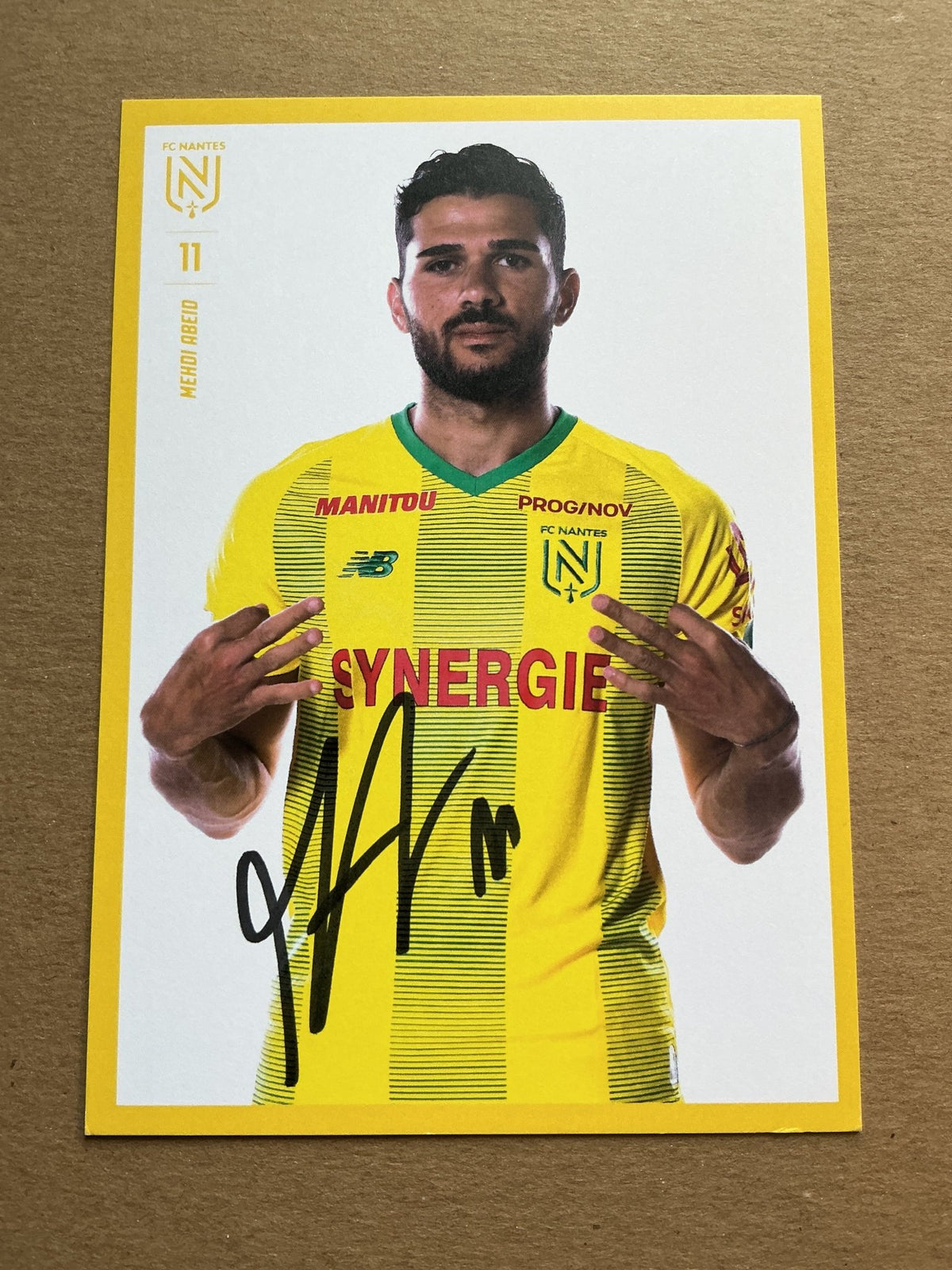 Mehdi Abeid, Algeria 🇩🇿 FC Nantes 2019/20 hand signed - Autographs-World