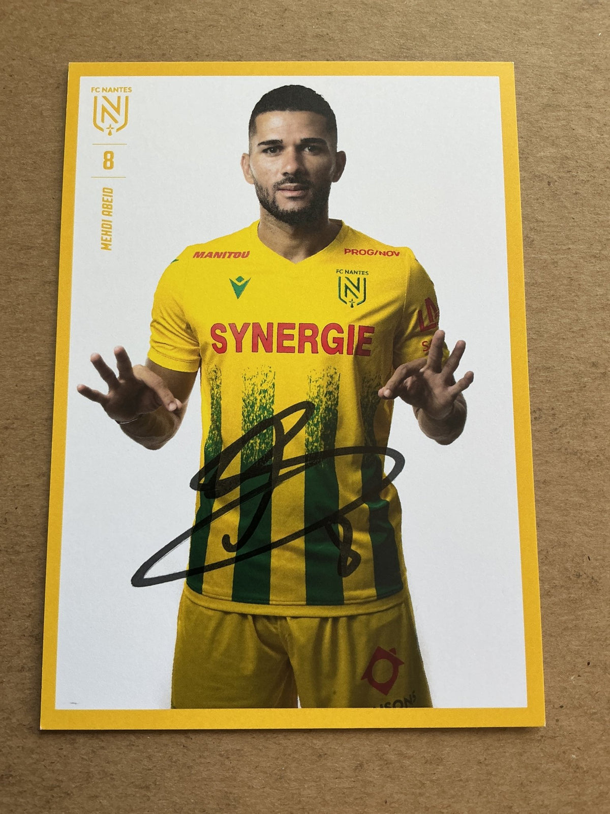 Mehdi Abeid, Algeria 🇩🇿 FC Nantes 2020/21 hand signed - Autographs-World