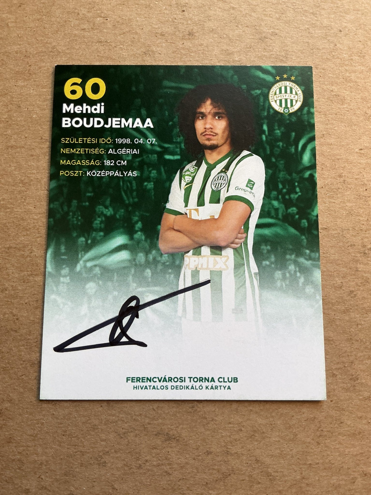Mehdi Boudjemaa, Algeria 🇩🇿 Ferencváros 2022/23 hand signed - Autographs-World