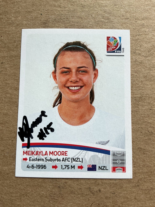 Meikayla Moore, New Zealand 🇳🇿 FIFA Women’s World Cup 2015 Panini hand signed - Autographs-World
